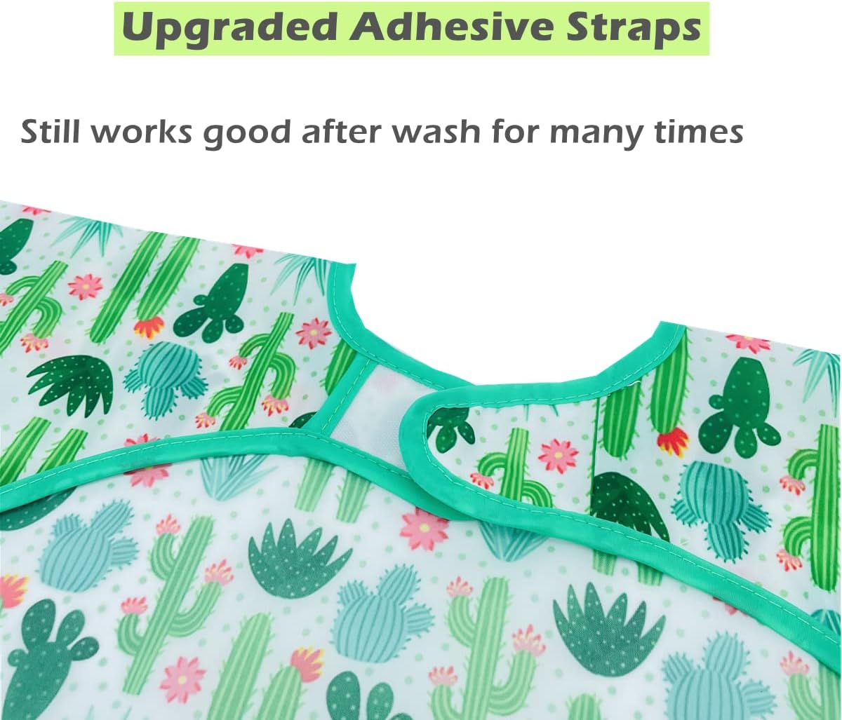 Haimoburg 3 Pcs Waterproof Long Sleeves Baby Bibs Weaning Smock Bib 3-24 Months - Image 6
